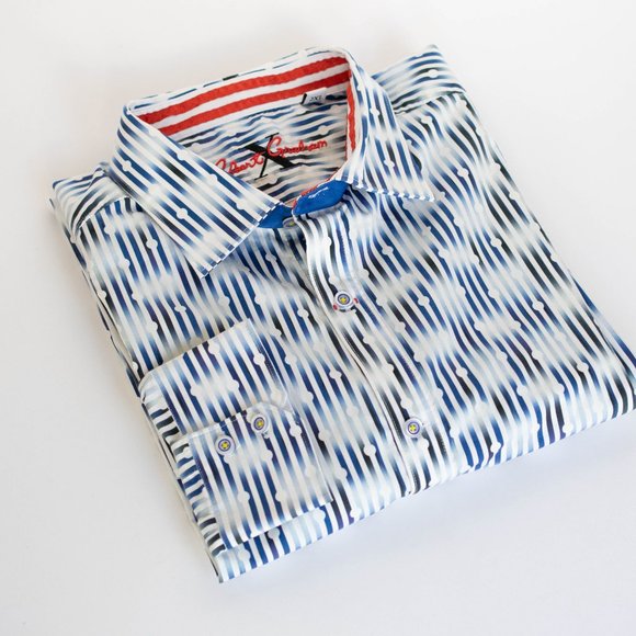Robert Graham Other - Robert Graham Mens Smart Casual Shirt, White & Blue, Contrast Cuffs, Size 2XL
